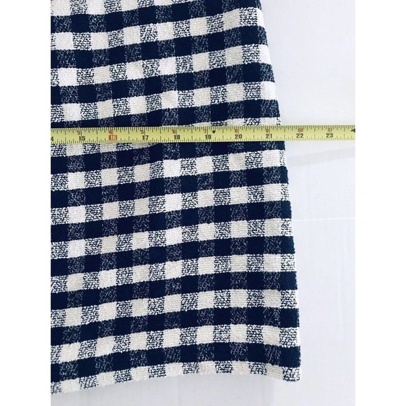 Brooks Brothers | Red Fleece Tweed Plaid Skirt Womens Size 8 Blue Slit - Picture 7 of 12